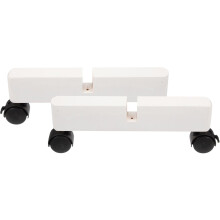 2 socles de séparation de pièce en bois avec roulettes pour faciliter le déplacement