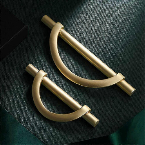 2pcs Gold Cabinet Pulls Drawer Pulls Half Moon Shape Cabinet Pulls Drawer Dresser Handles Kitchen Cupboard Handles A-YuJia 2