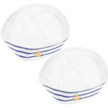 Blue White Striped Sailor Hats Unisex Captain Hats for Costume Party Stage Performance Nautical Theme Accessory