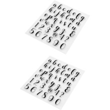 Set van 2 alfabetstempels voor knutselprojecten zoals scrapbooking en journaling.