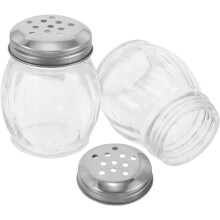 2er-Set Gewürzgläser und -flaschen, 120 ml, Glas, Edelstahl, zum einfachen Dosieren von Gewürzen