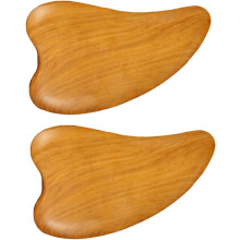 2-teiliges Massage-Set aus Holzschabeplatten für Gesichtspflege sowie Nacken- und Schultermassage