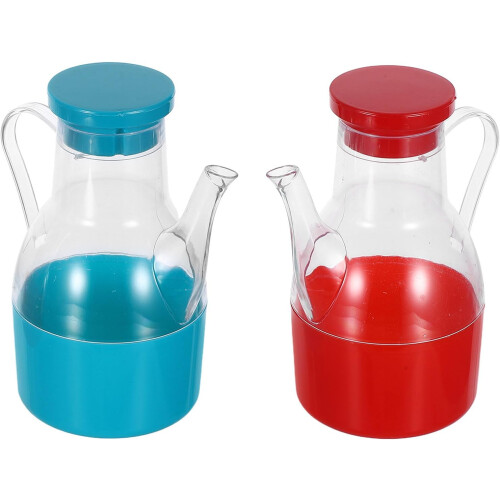 2 stuks keukenoliedispenserflessen van 500 ml, plastic container voor kookolie en azijn.