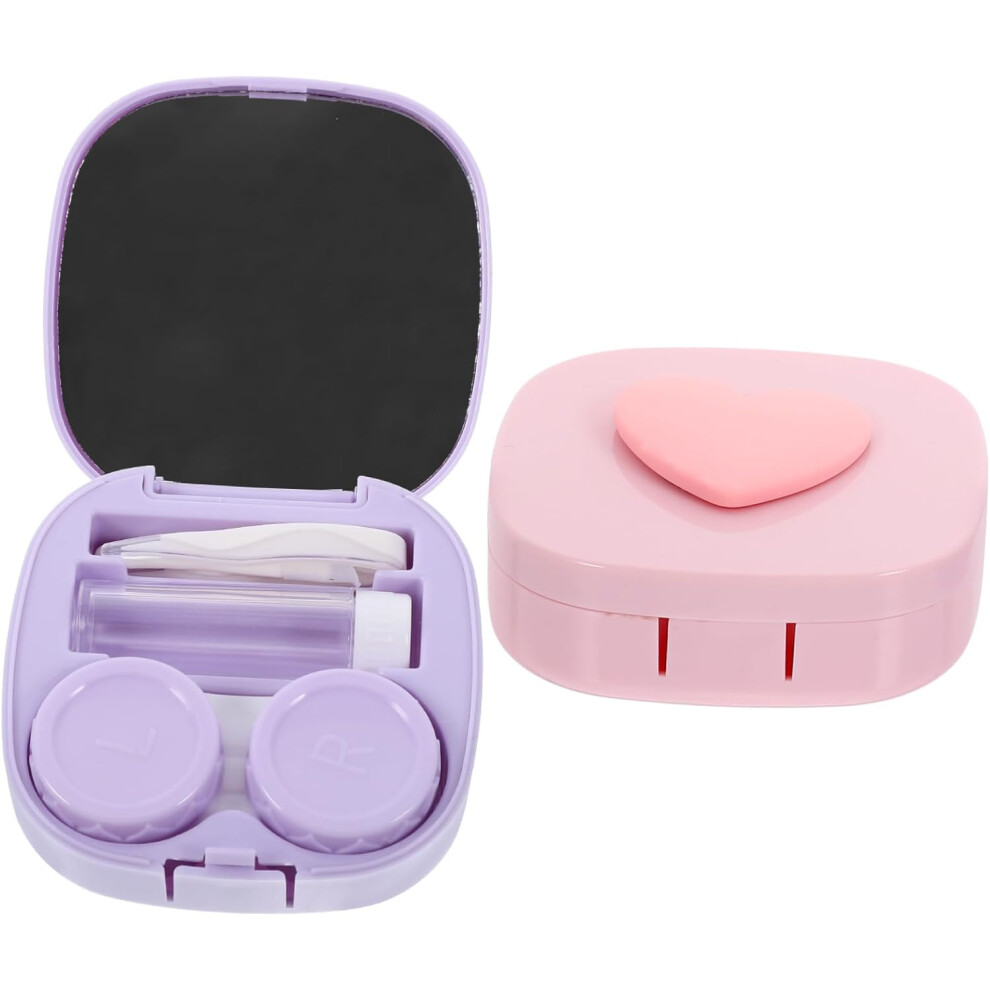 Hkhbjs Contact Lens Organizer Storage Box 2 Sets Portable Leakproof Travel Lens Case