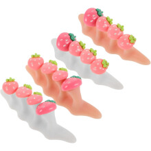 2 set silikon tådistanser mjuka nagelavskiljare jordgubbspärlor dekor tåavdelare för pedikyr nagelverktyg