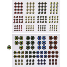 Autocollants yeux de poisson réalistes 3D pour la fabrication de leurres, petits yeux ovales pour leurres de pêche, 2 feuilles (couleurs n 5 et 7)