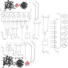 2 Sets Metall-Lochwandhaken, Regalhaken zur Aufbewahrung von Ausstellungsflächen in Garage, Schreibtisch und Schlafzimmer