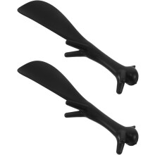 2 Stück schwarze Schuhanzieher aus Kunststoff mit langem Griff für Senioren und Schwangere – Tragbare, ergonomische Schuhheber