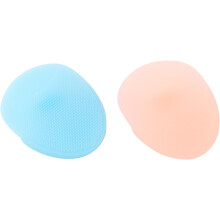 2 spazzole per il viso in silicone per la pulizia della pelle e il lavaggio della frutta con manico antiscivolo