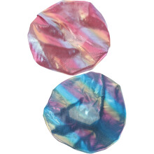 2er-Pack Duschhauben mit Lasermuster für Jungen und Mädchen, geeignet zum Schlafen, aus elastischem Satin.