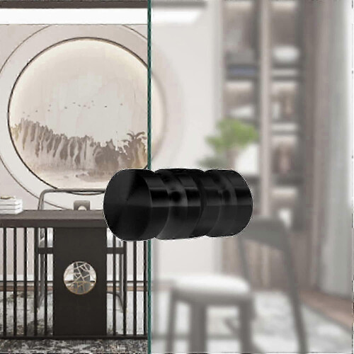 2PCS Black Back to Back Shower Door Pull Handles for Glass Bathroom Door Knobs 2