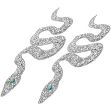 2 Stück schlangenförmige Strass-Aufnäher mit Glitzerapplikationen für Taschen, Kleidung, DIY-Stickereien, Mode