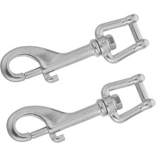 2 mousquetons à ressort simples en acier inoxydable 316 de qualité marine, boucles de plongée de 100 mm, clips pivotants à dégagement rapide
