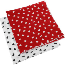 Halstuch und quadratisches Kopftuch aus Baumwolle mit Herzmuster für Damen, weiches, atmungsaktives Leinen, kleines quadratisches Bandana