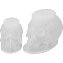 2 Stück Totenkopf-Formen aus Silikon für Halloween, geeignet für Harzguss, DIY-Bastelarbeiten und Kerzenherstellung mit Wachs
