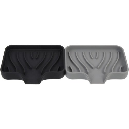 2er-Pack Silikon-Seifenhalter mit Abflussdesign, erhöhte Seifenschale, Multifunktionstablett