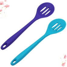 2 Stück lebensmittelechte Silikon-Schlitzlöffel, hitzebeständiges Küchenutensil