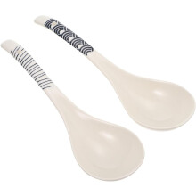2 Stück Keramiklöffel mit langem Griff, wiederverwendbare Küchenlöffel in Beige zum Mischen und für den täglichen Gebrauch.
