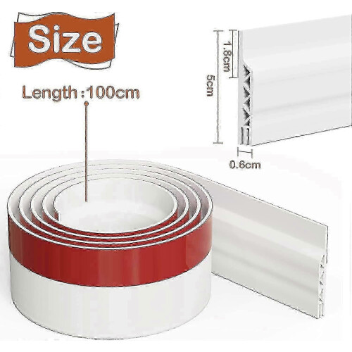 Joint d'étanchéité isolant adhésif blanc de 2 m x 50 mm pour bas de porte 1