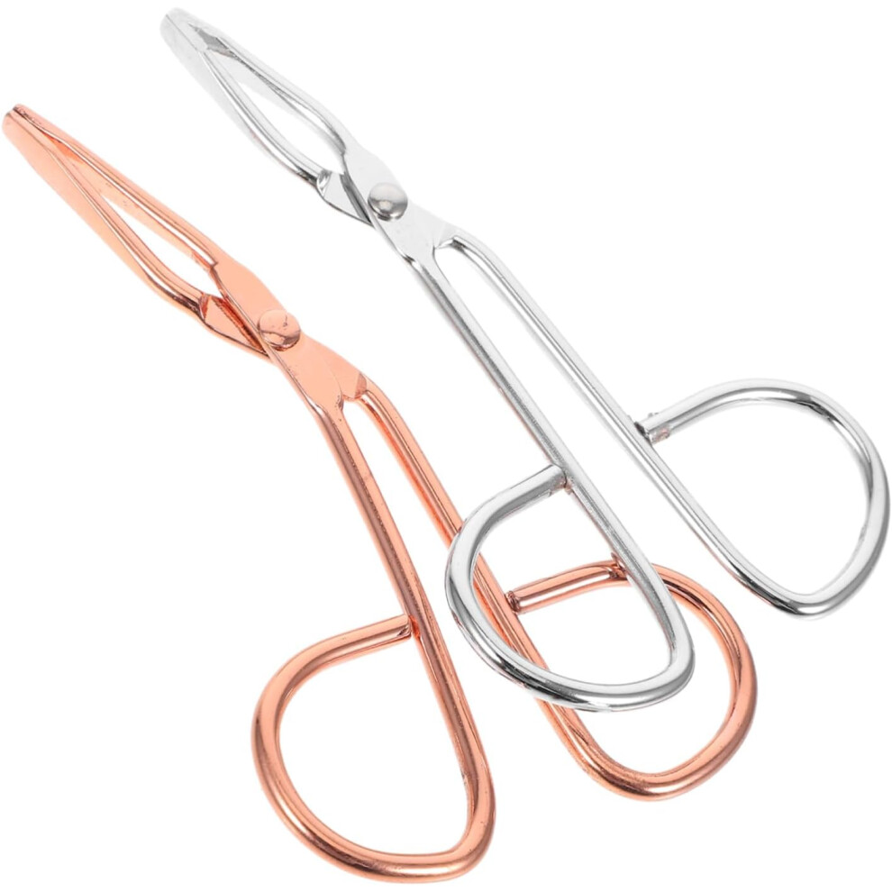 Hkhbjs 2Pcs Stainless Steel Eyebrow Tweezers Slanted Tip Eyebrow Plucker Scissor Tool
