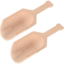 2 Stück Holzlöffel für Badesalz, Naturholz, schlichtes Design, umweltfreundlich