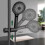 Black Shower Head Holder for 18-25mm Shower Bar Solid ABS Thicken Version 5