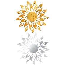2 Stück kreative Sonnenblumen-Spiegel-Wandaufkleber aus Acryl, umweltfreundliches Material