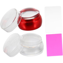 2 sets siliconen stempels voor nail art, inclusief manicuretools en siliconen stempeltool.