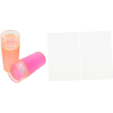 2 Sets Nail Polish Stamper Manicure DIY Painting Scrapers Nail Art Supplies Silicone Manicure Stamper