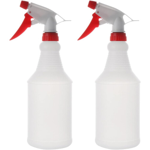2Pcs Reusable Empty Spray Bottles Plastic with Adjustable Spray Nozzle Fine Mist