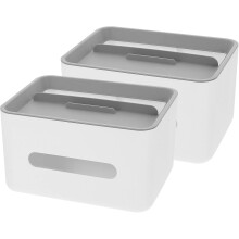 2er-Pack Taschentuchspender mit Handyhalterung, Mehrfachfächer, aus PP-Material, vielseitige und elegante Aufbewahrungsbox