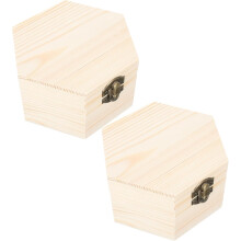 2 sechseckige Holzkästchen mit Deckel, Aufbewahrungsbox für konservierte Blumen, Organizer für Schmuck und Kleinigkeiten