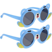 2 zonnebrillen met hondendesign, blauwgrijze glazen, geschikt voor jongens en als decoratie voor feestjes.