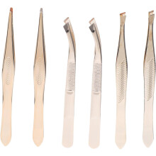 6-teiliges Set mit Wimpernpinzetten aus Edelstahl für Wimpernverlängerungen und Augenbrauenstyling