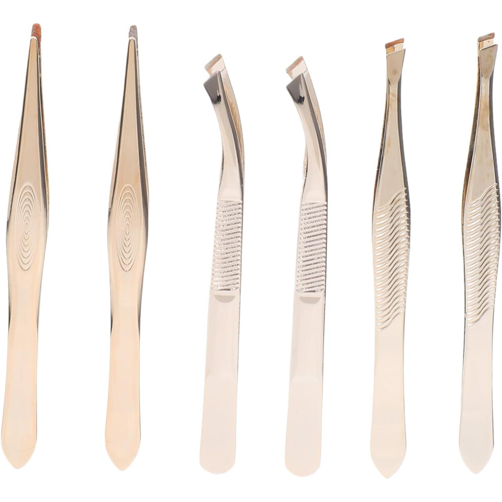 Hkhbjs 6Pcs Stainless Steel Lash Tweezers For Eyelash Extensions And Eyebrow Grooming Includes