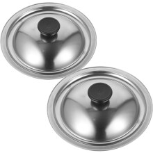 2 pezzi Mini coperchi per pentole e casseruole da 18 cm in acciaio inossidabile, design universale, guarnizione per pentole da cucina