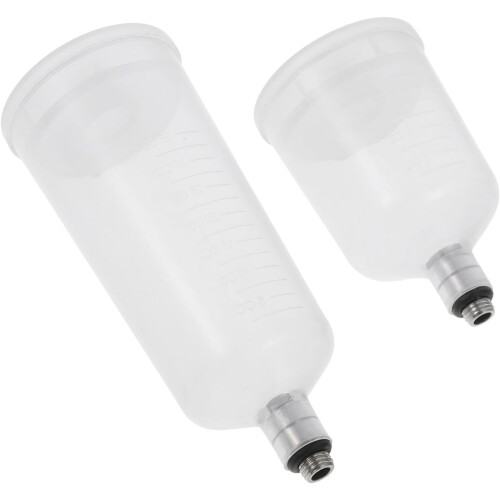 2PCS Airbrush Paint Bottles Set, Replaceable Split Design Paint Cups Large and Small Refillable Pots