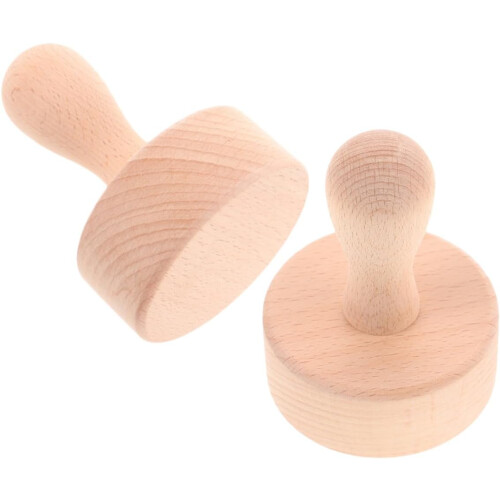 2pcs Tart Tamper Mini Tart Mold Round Wood Removable Bottom Design Versatile Usage