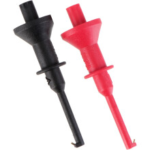 2 Stück Prüfhaken-Klemmen für Multimeter, rot/schwarz