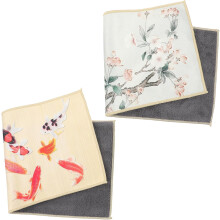 2 pezzi Strofinacci da tè/tazza/cuscino in pile di corallo, assorbenti, facili da pulire, stile vintage cinese
