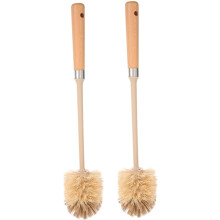 WC-Bürsten-Set aus Holz, 2-teilig, wiederverwendbare Badezimmerbürsten mit langem Griff