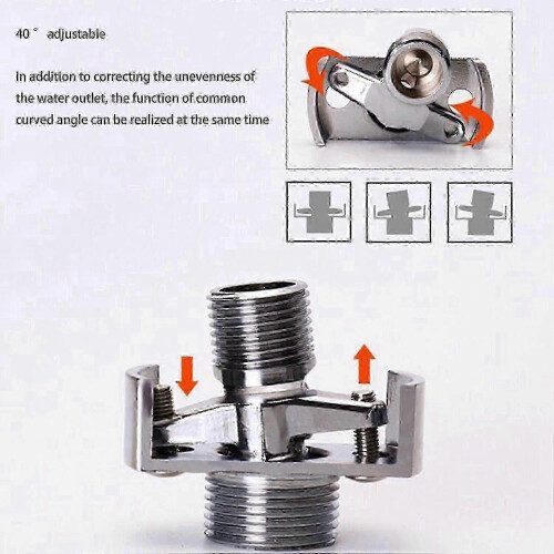 2 Pack Eccentric Screw Angled Curved Foot for Shower Head Intake Pipe Copper Angle Adjuster 2