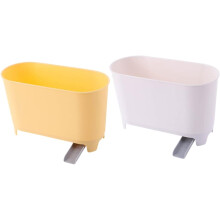 Lot de 2 poubelles de cuisine avec compartiments pour déchets secs et humides, en plastique.