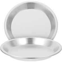 2 stuks pizzapannen van aluminiumlegering, hittebestendig en met uitstekende warmtegeleiding. Multifunctionele bakplaten.
