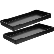 2 rechteckige Serviertabletts mit glatter Oberfläche, praktisch zum Servieren von Obst.