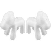 2 Stück DIY Bastel-Einhorn-Modellrohlinge aus Polystyrol, Modellierschaumstoff-Basis