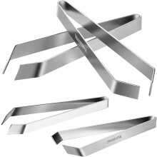 2 Sets Edelstahl-Kochpinzetten mit geraden und Präzisionsspitzen