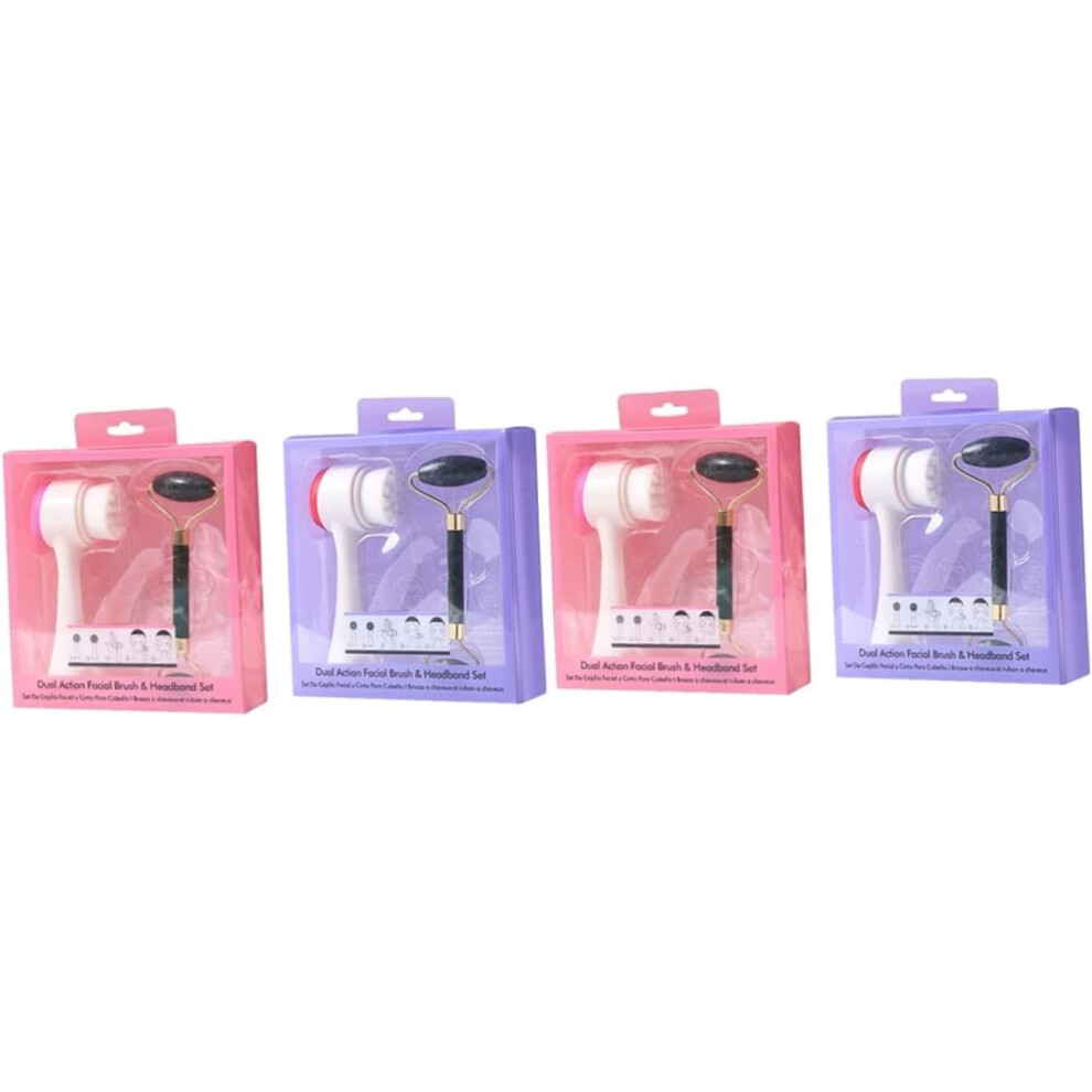 Hkhbjs 4Pcs Jade Roller And Face Cleaning Brush For Facial Massage Skin Cleansing Tool