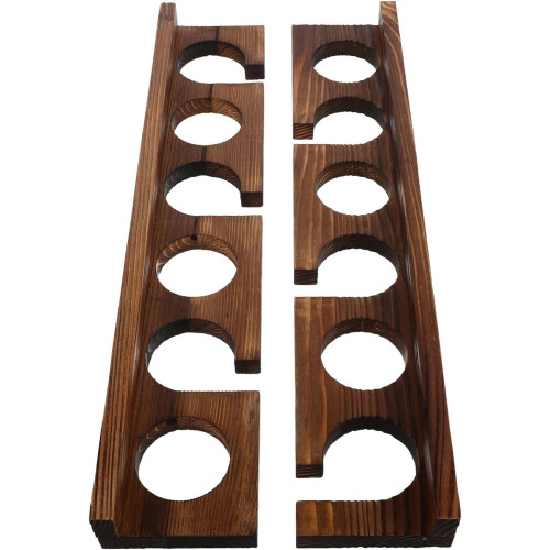 Support mural en bois pour cannes à pêche (lot de 2), style rustique.