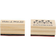 2-teiliges Set handgefertigter Holzstempel, vielseitig einsetzbare dekorative Siegel
